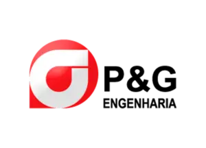 Logo P&G Engenharia, cliente Versátil Glass